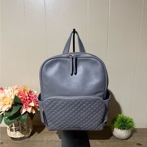 Vera Bradley carryall leather Gray backpack, Great Condition